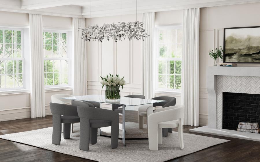 Emery 76-inch Rectangular Mirrored Dining Table Silver - 108091