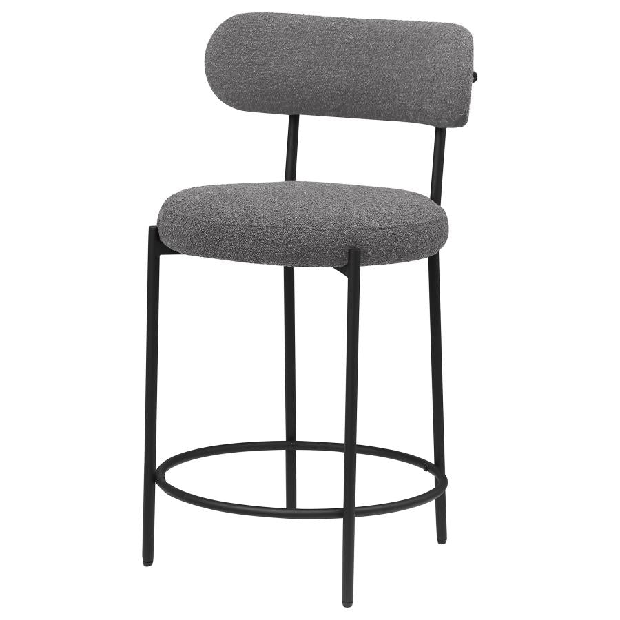 Viola Boucle Upholstered Counter Chair Grey (Set of 2) - 108198