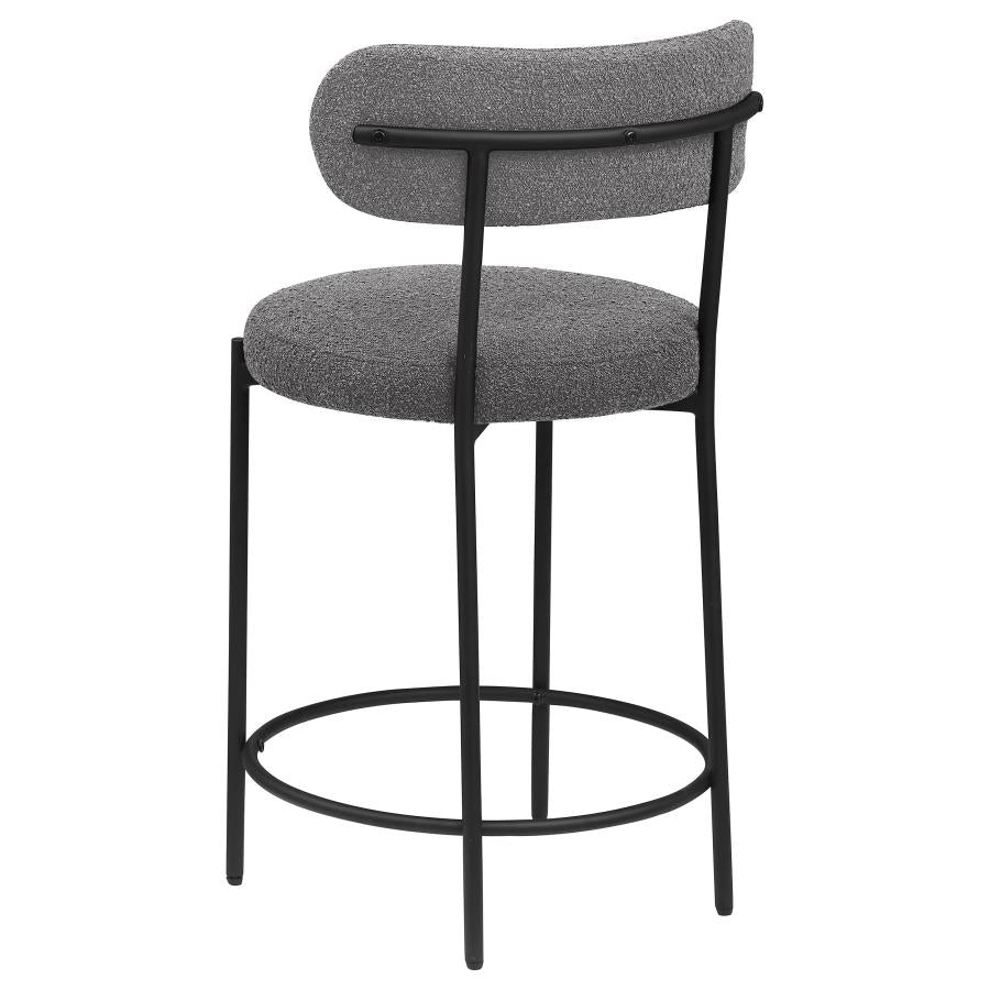 Viola Boucle Upholstered Counter Chair Grey (Set of 2) - 108198