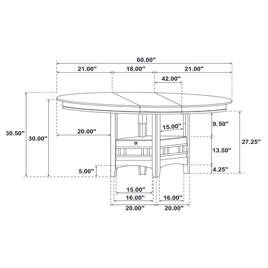Lavon 5-piece Oval Extension Leaf Dining Set Medium Grey - 108211-S5