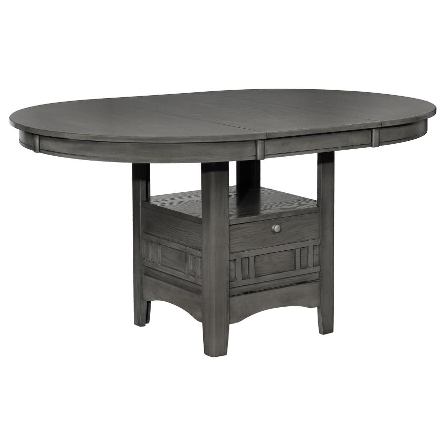 Lavon Oval 60-inch Extension Leaf Dining Table Medium Grey - 108211