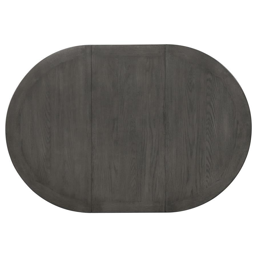 Lavon Oval 60-inch Extension Leaf Dining Table Medium Grey - 108211