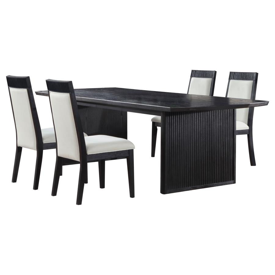 Brookmead 5-piece Extension Leaf Dining Table Set Black - 108231-S5A