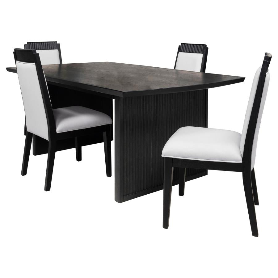 Brookmead 5-piece Extension Leaf Dining Table Set Black - 108231-S5