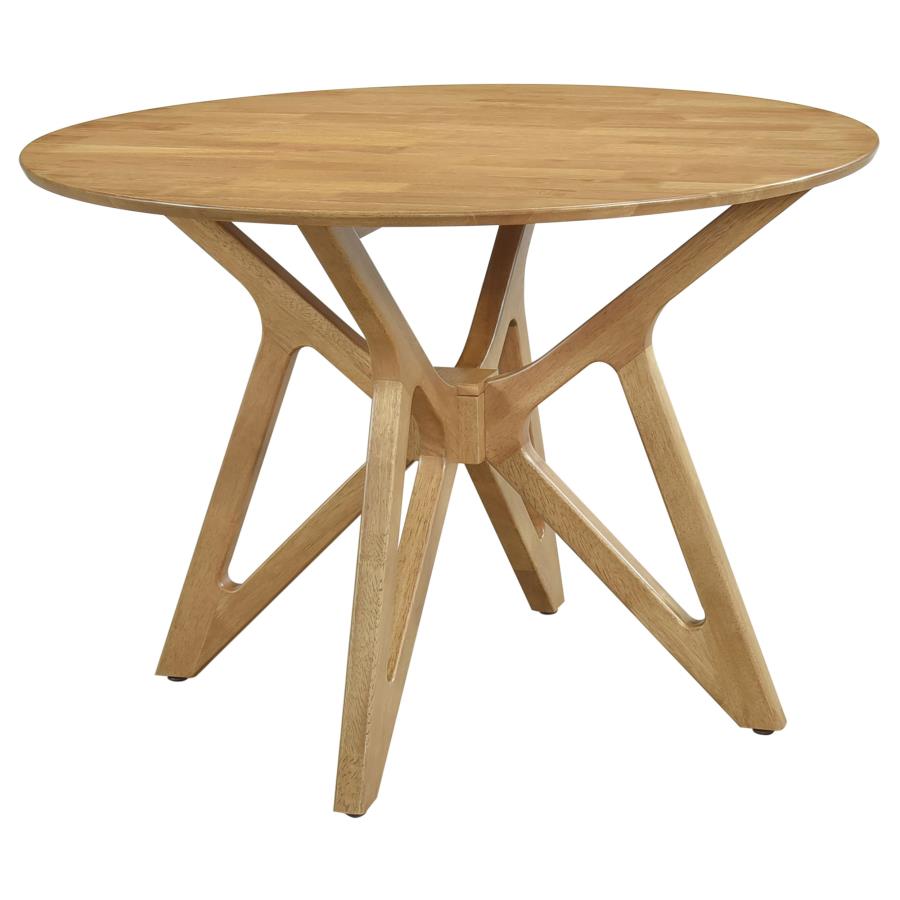 Elowen 5-piece Round Solid Wood Dining Set Light Walnut - 108440-S5