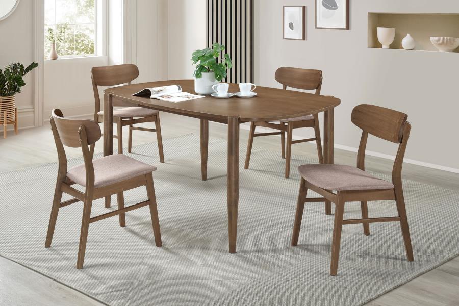 Dortch 5-piece Oval Solid Wood Dining Set Walnut - 108461-S5
