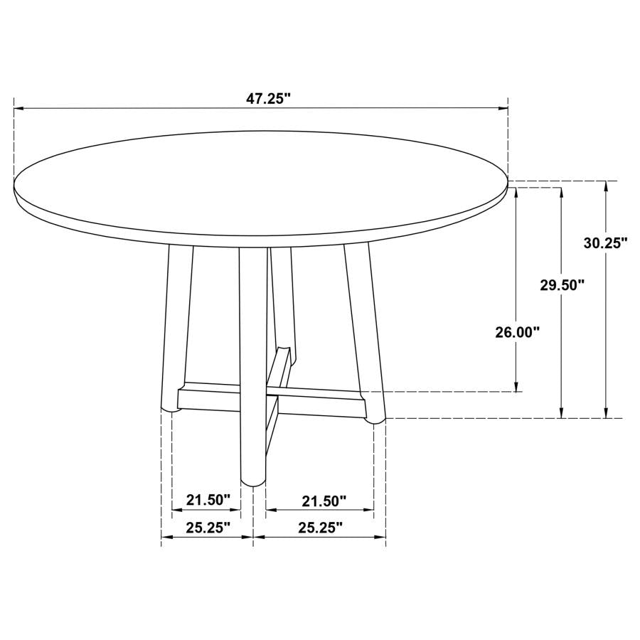 Dinah Round 47-inch Solid Wood Dining Table Walnut - 108471