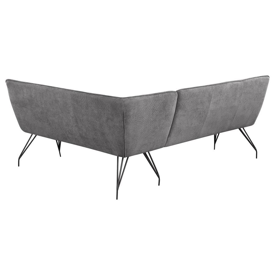 Dodson Fabric Upholstered L-Shaped Nook Dining Bench Grey - 108486
