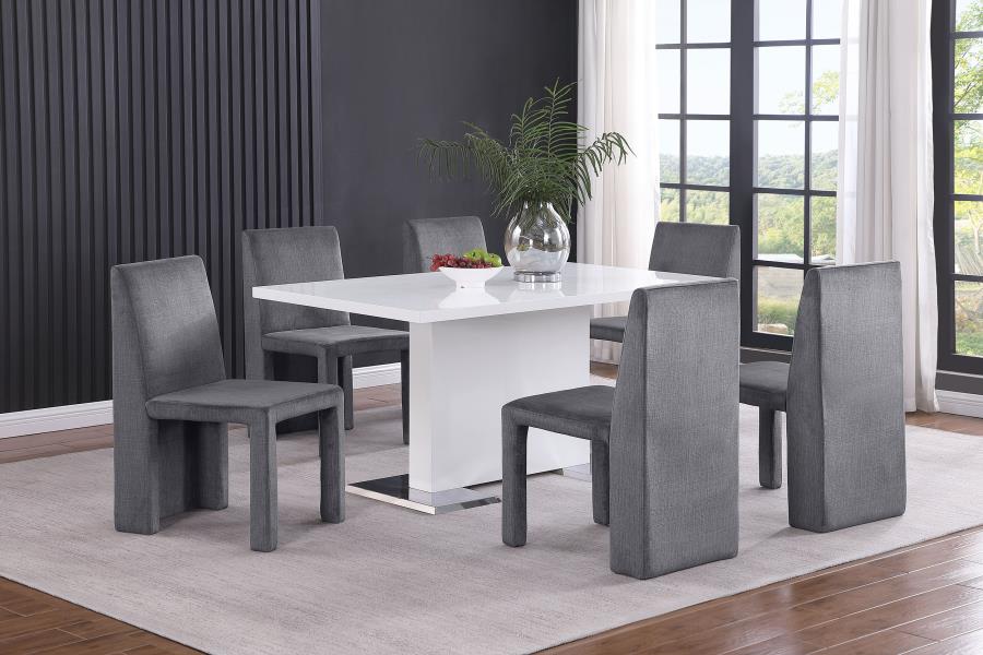 Tordera Velvet Upholstered Dining Side Chair Grey (Set of 2) - 108512