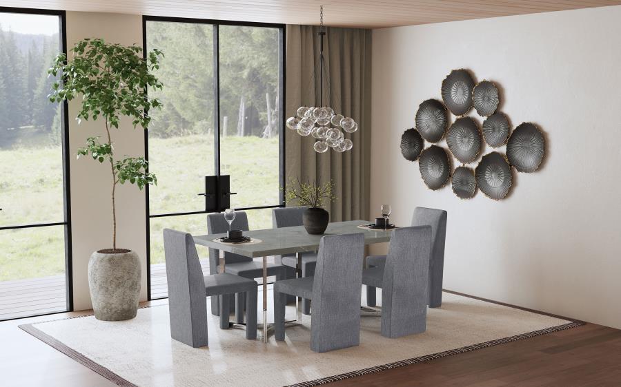 Tordera Velvet Upholstered Dining Side Chair Grey (Set of 2) - 108512