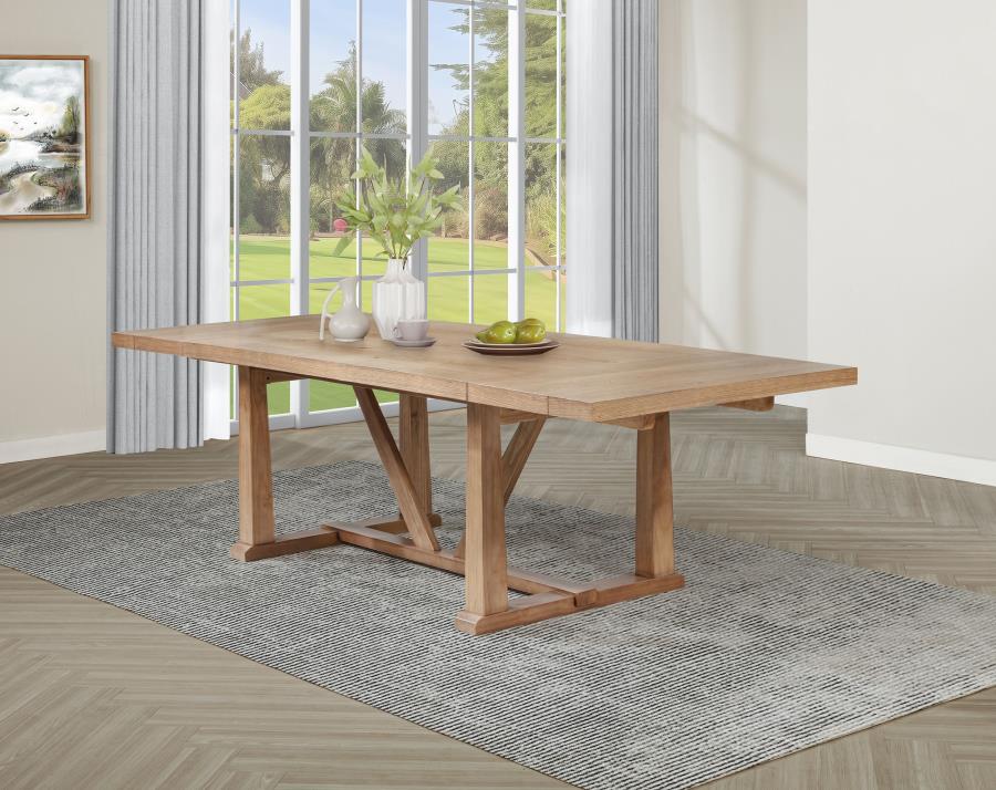 Middleton 106-inch Extension Leaf Dining Table Natural Brown - 108541