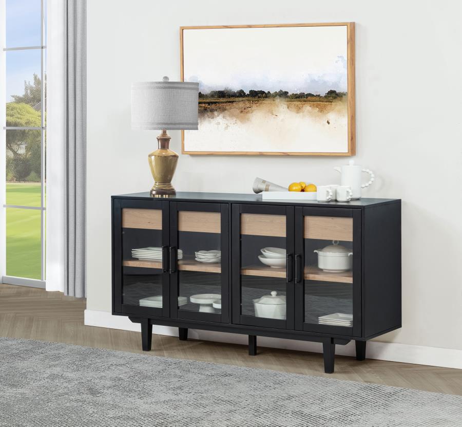 Middleton 4-door Sideboard Server with Dual Drawers Black - 108545BLK