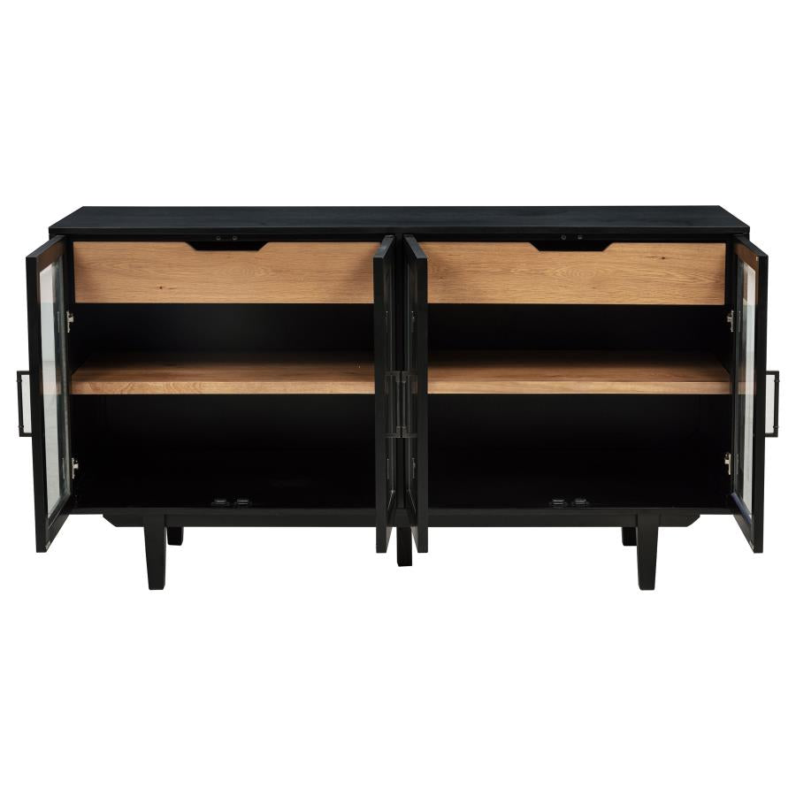 Middleton 4-door Sideboard Server with Dual Drawers Black - 108545BLK