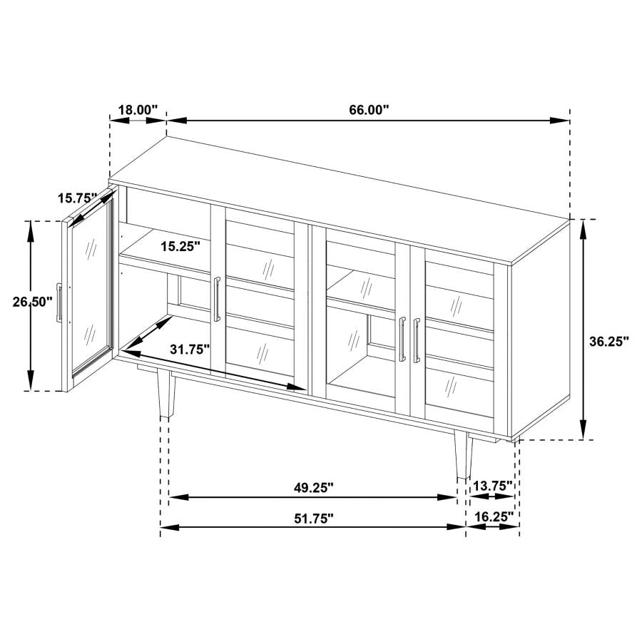 Middleton 4-door Sideboard Server with Dual Drawers Natural - 108545NAT
