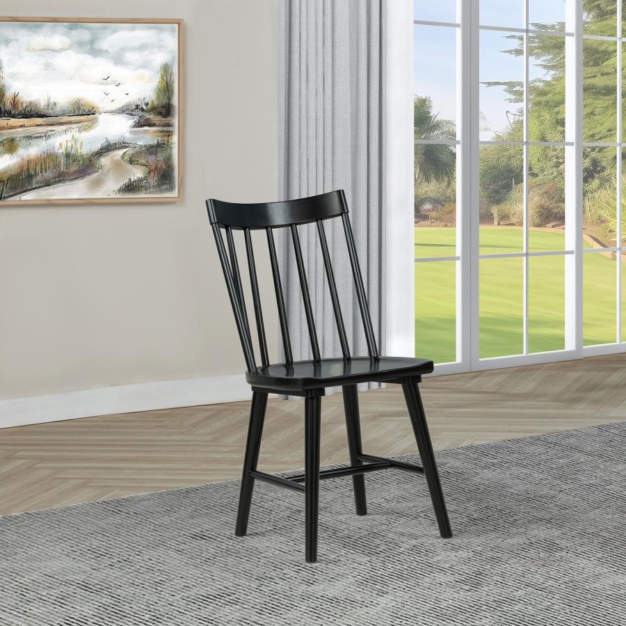 Middleton Solid Wood Dining Side Chair Black (Set of 2) - 108546BLK