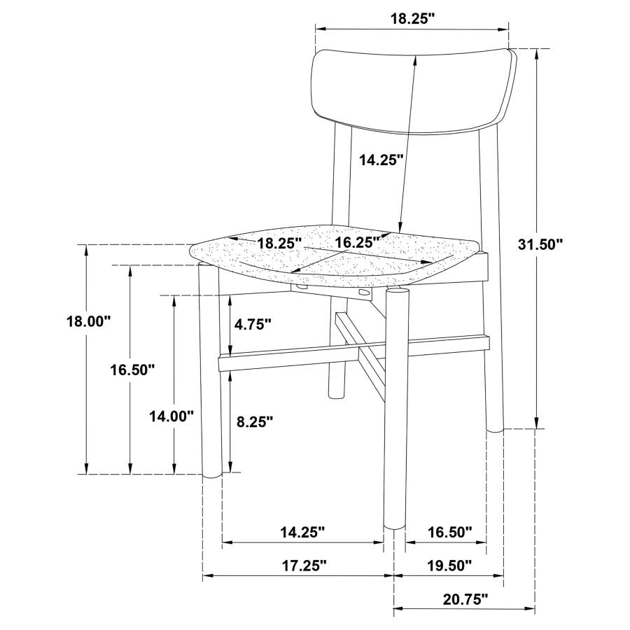 Parkridge Dining Side Chair Natural Walnut (Set of 2) - 108562