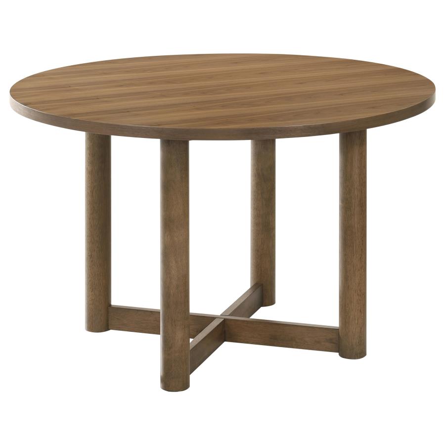 Crestmore 5-piece 46-inch Round Wood Dining Table Set Walnut - 108570-S5