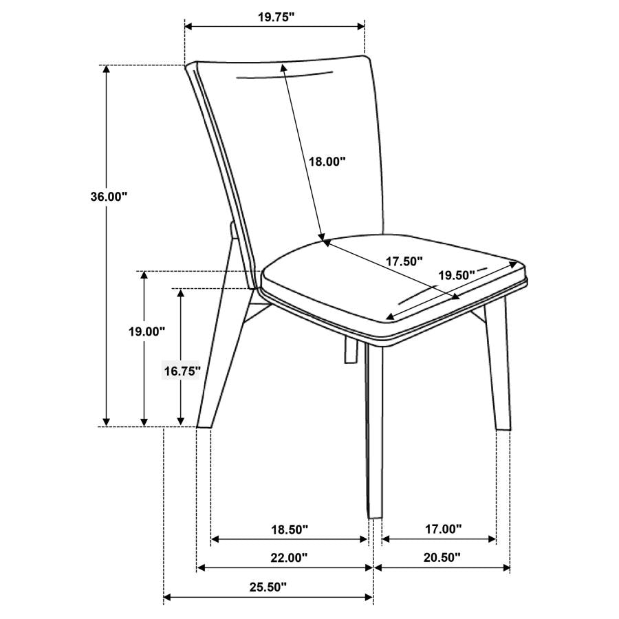 Biloxi Upholstered Dining Side Chair Grey (Set of 2) - 108682