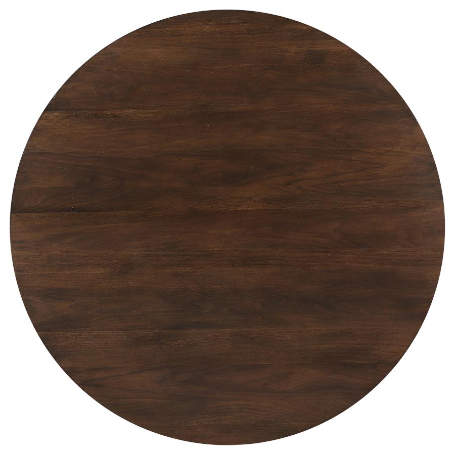 Everton 5-piece Round 53-inch Dining Table Set Dark Walnut - 108891-S5