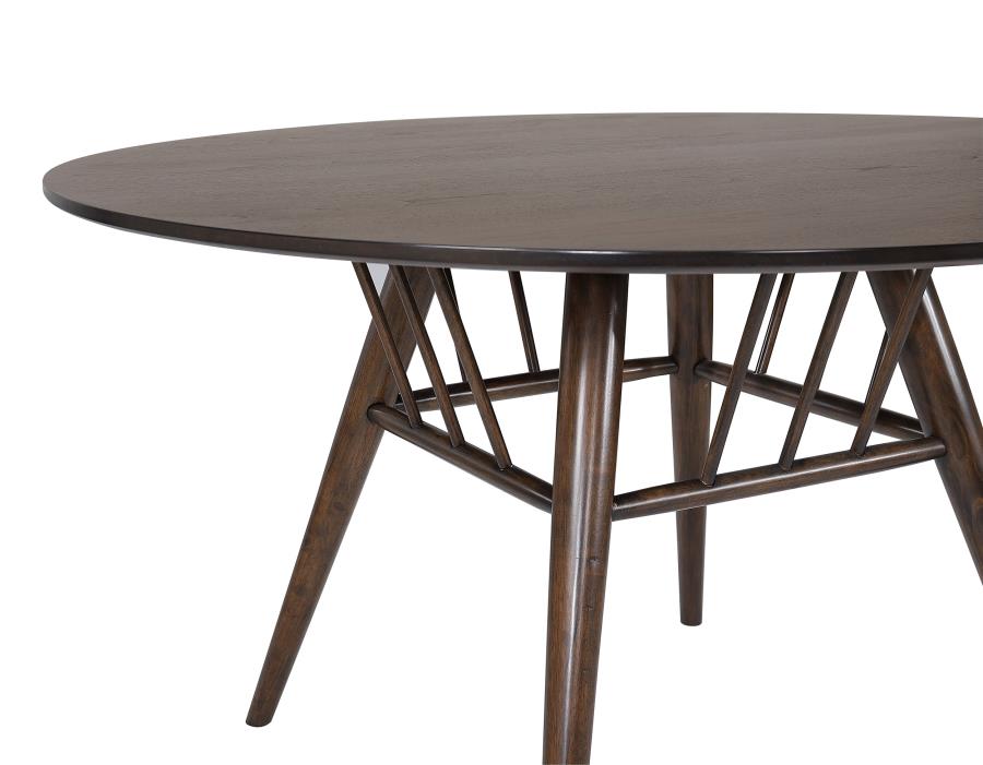 Everton 5-piece Round 53-inch Dining Table Set Dark Walnut - 108891-S5
