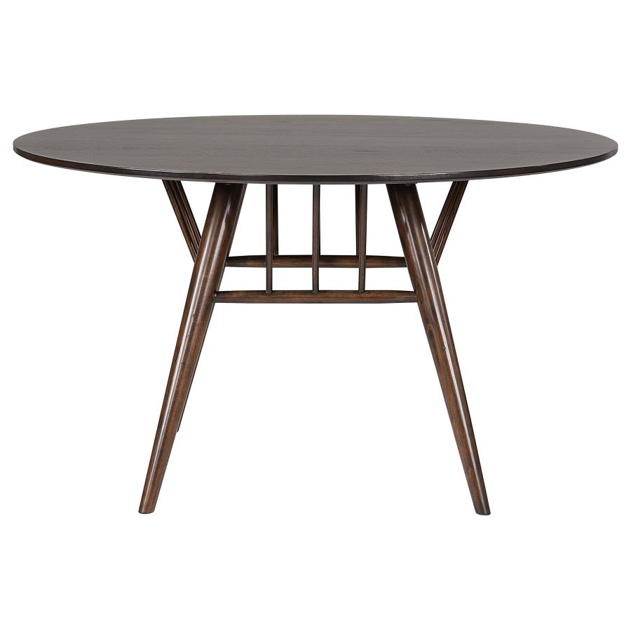 Everton Round 53-inch Wood Dining Table Dark Walnut - 108891