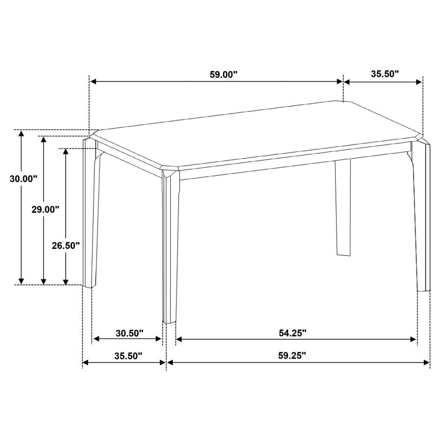 Almonte 5-piece 59-inch Rectangular Dining Set Dark Brown - 108921-S5