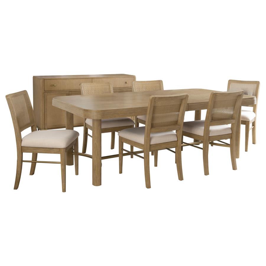 Arini 7-piece Extension Leaf Dining Table Set Sand Wash - 108931-S7W