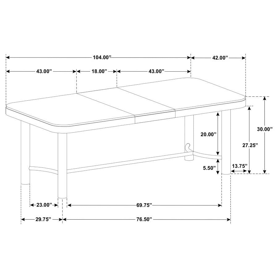 Arini 7-piece Extension Leaf Dining Table Set Sand Wash - 108931-S7W
