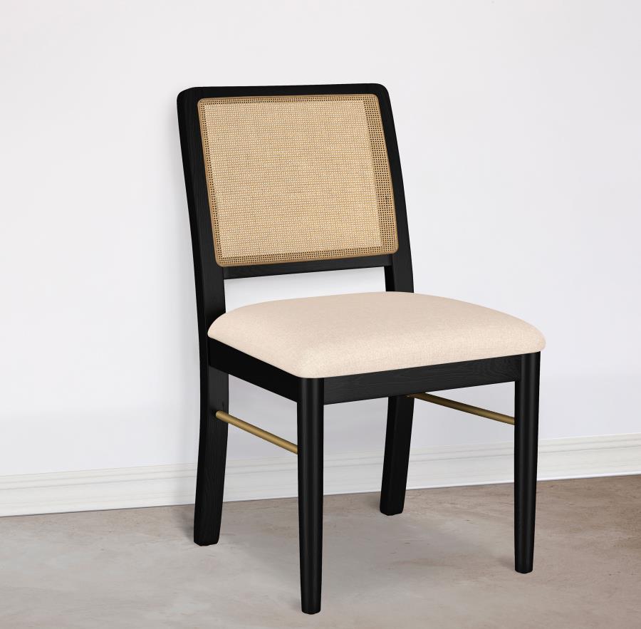 Arini Rattan Cane Dining Side Chair Black (Set of 2) - 108932BLK