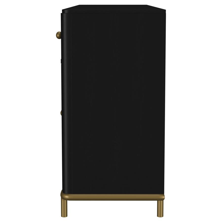 Arini 2-drawer Cane Door Dining Sideboard Server Black - 108935BLK