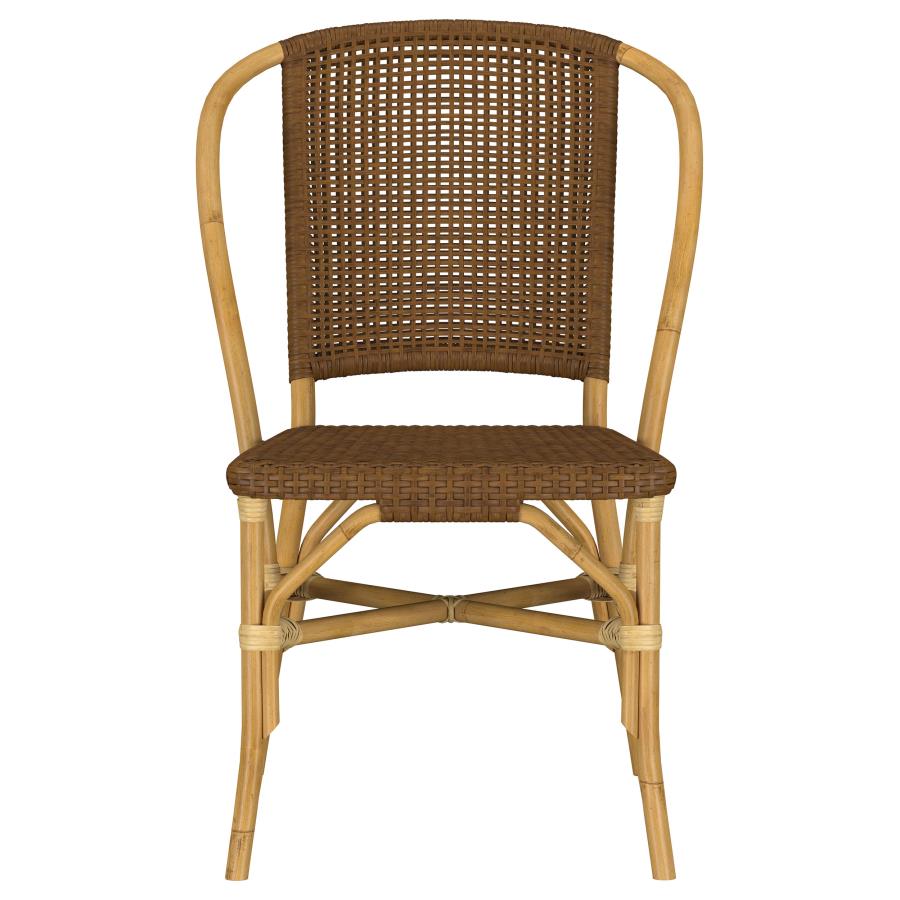 Lexley Woven Rattan Dining Side Chair Brown (Set of 2) - 109122