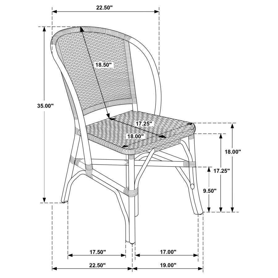 Lexley Woven Rattan Dining Side Chair Brown (Set of 2) - 109122