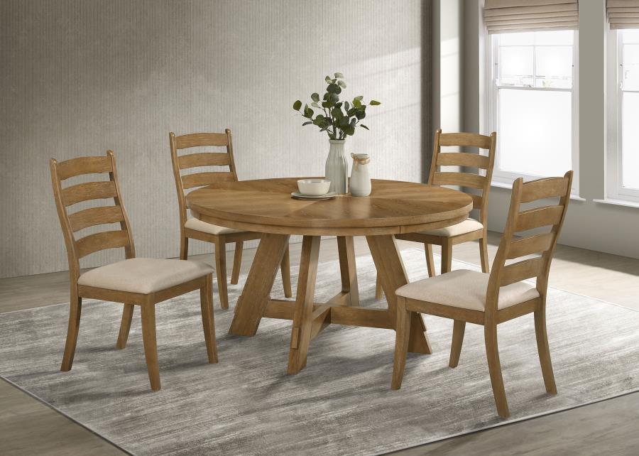Danvers Round 54-inch Wood Dining Table Brown Oak - 109150