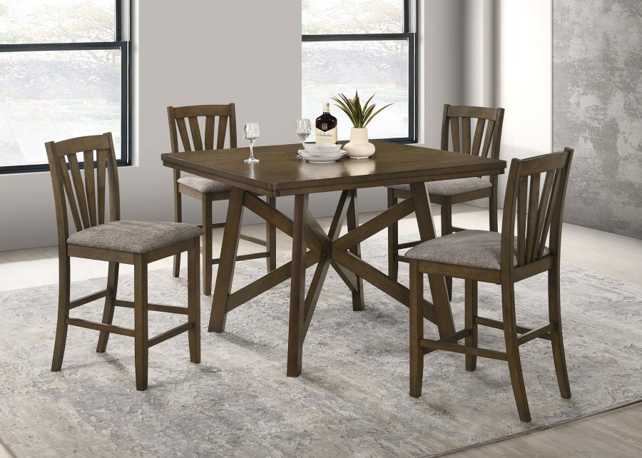 Canfield 5-piece 47-inch Counter Height Dining Set Brown - 109178-S5