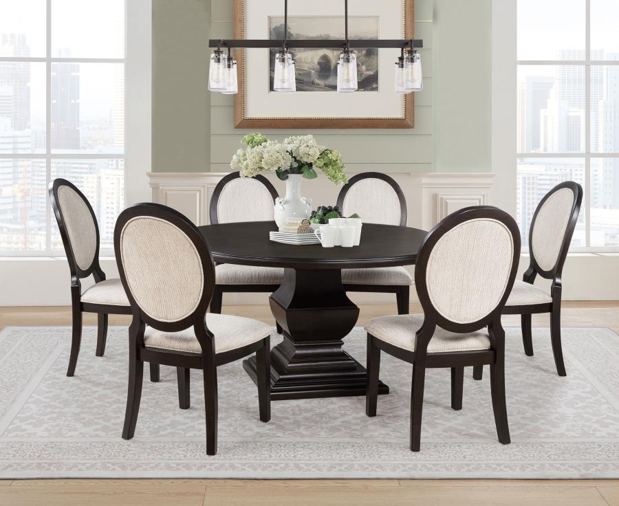 Twyla 60-inch Round Wood Dining Room Table Dark Cocoa - 109230