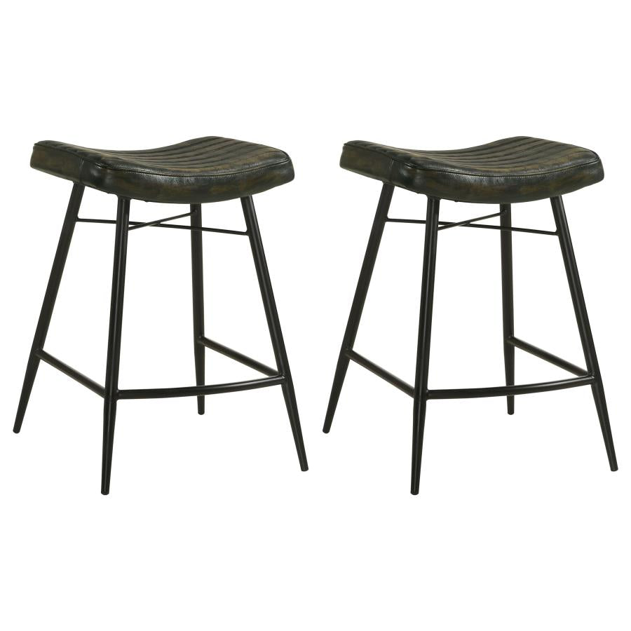 Bayu Leather Upholstered Counter Stool Espresso (Set of 2) - 109258