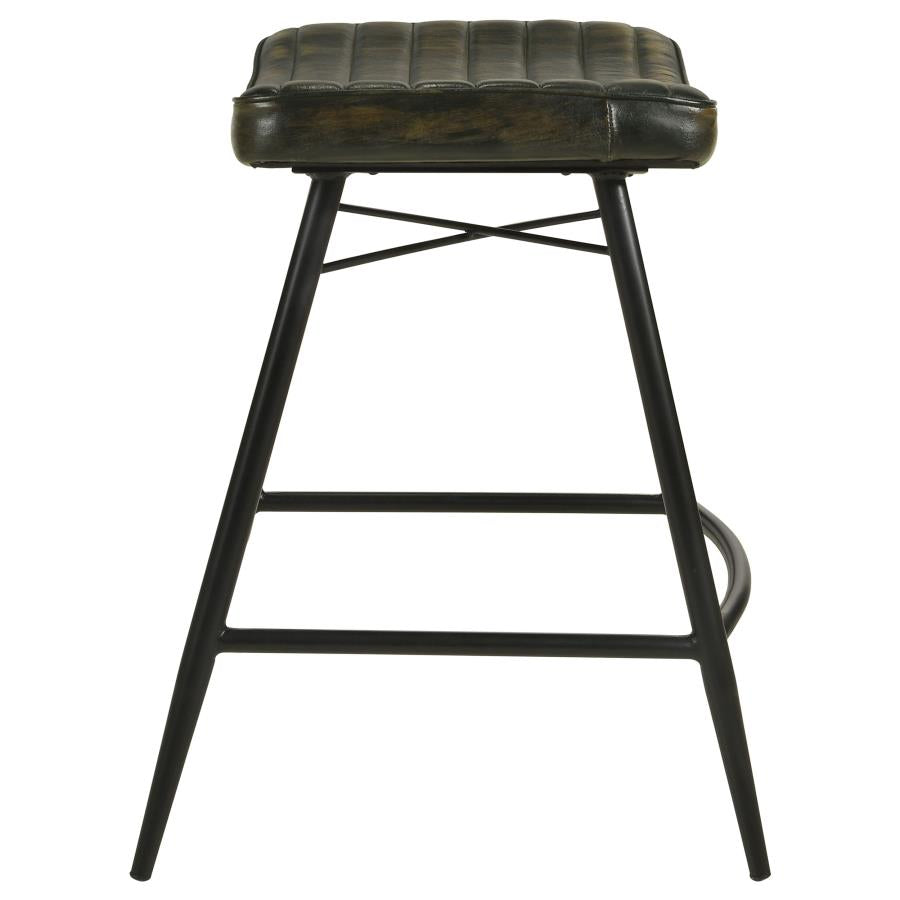 Bayu Leather Upholstered Counter Stool Espresso (Set of 2) - 109258
