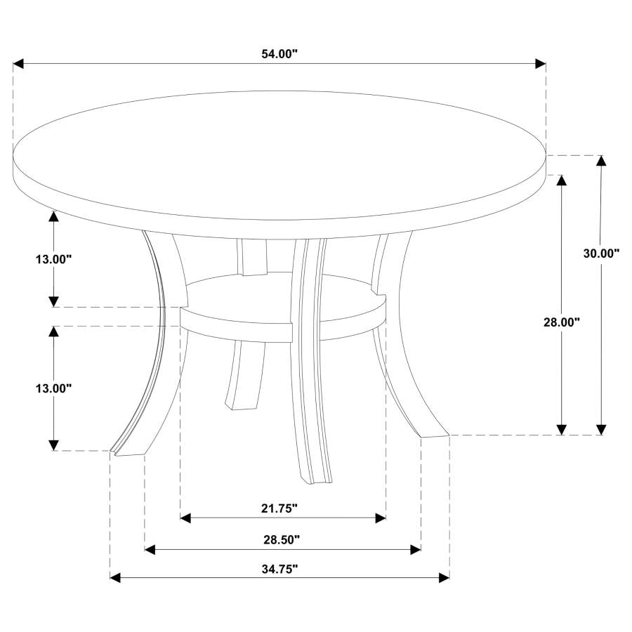 Judd 7-piece 54-inch Round Wood Dining Table Set Pearl White - 109330-S7