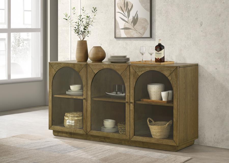 Castlewood 71-inch Dining Sideboard Buffet Server Brown Oak - 109355