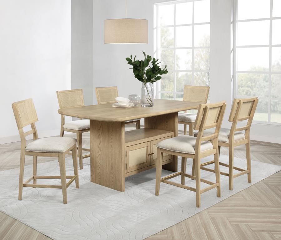 Kailani 7-piece Wood Counter Height Dining Set Beige Oak - 109388-S7