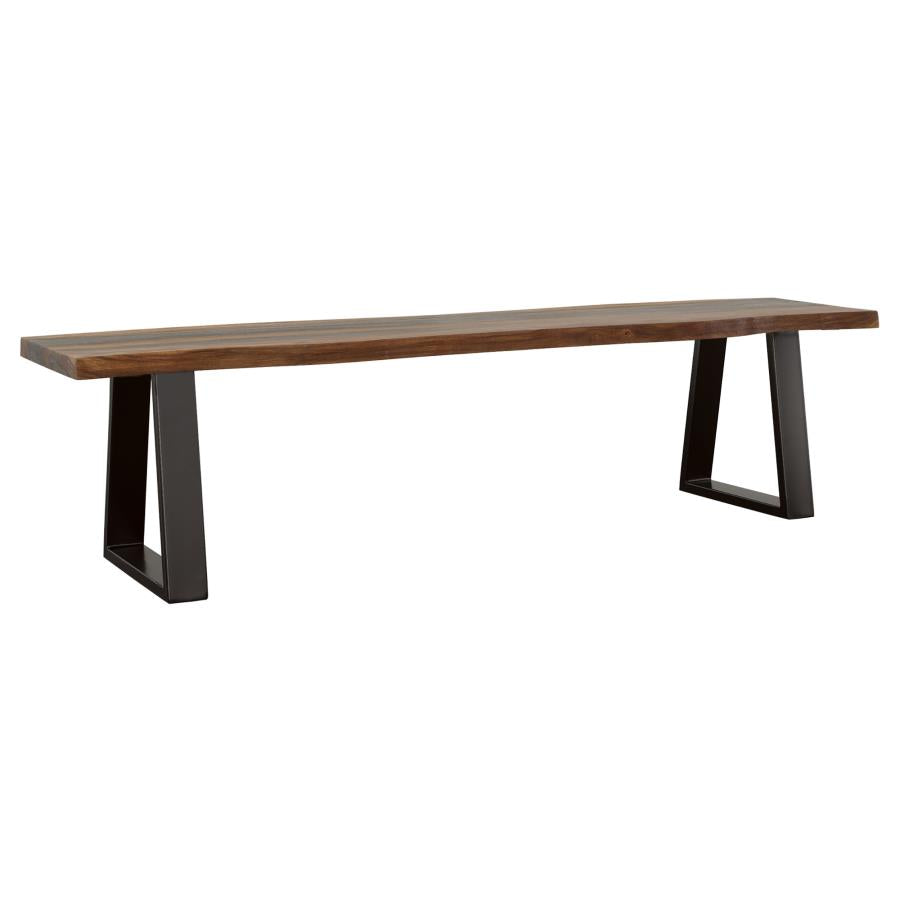 Ditman Live Edge Wood Dining Bench Grey Sheesham - 110183