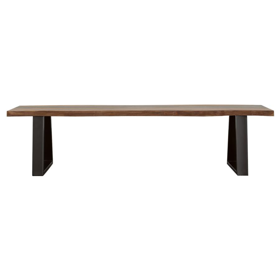Ditman Live Edge Wood Dining Bench Grey Sheesham - 110183
