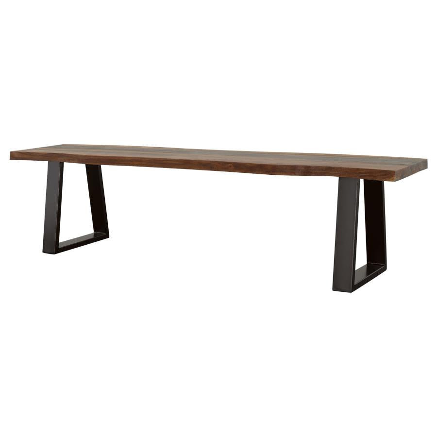 Ditman Live Edge Wood Dining Bench Grey Sheesham - 110183