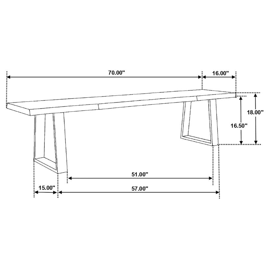 Ditman Live Edge Wood Dining Bench Grey Sheesham - 110183