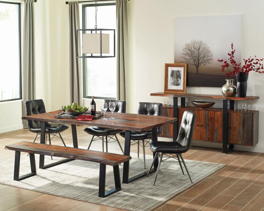 Ditman Live Edge Wood Dining Bench Grey Sheesham - 110183