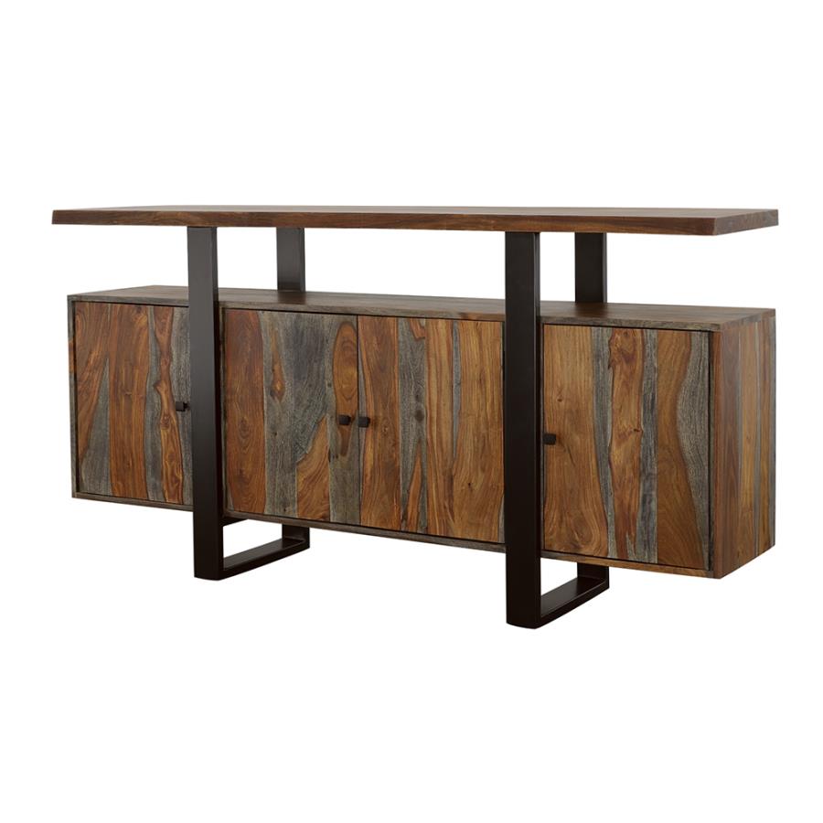 Ditman 4-door Solid Wood Sideboard Buffet Grey Sheesham - 110185