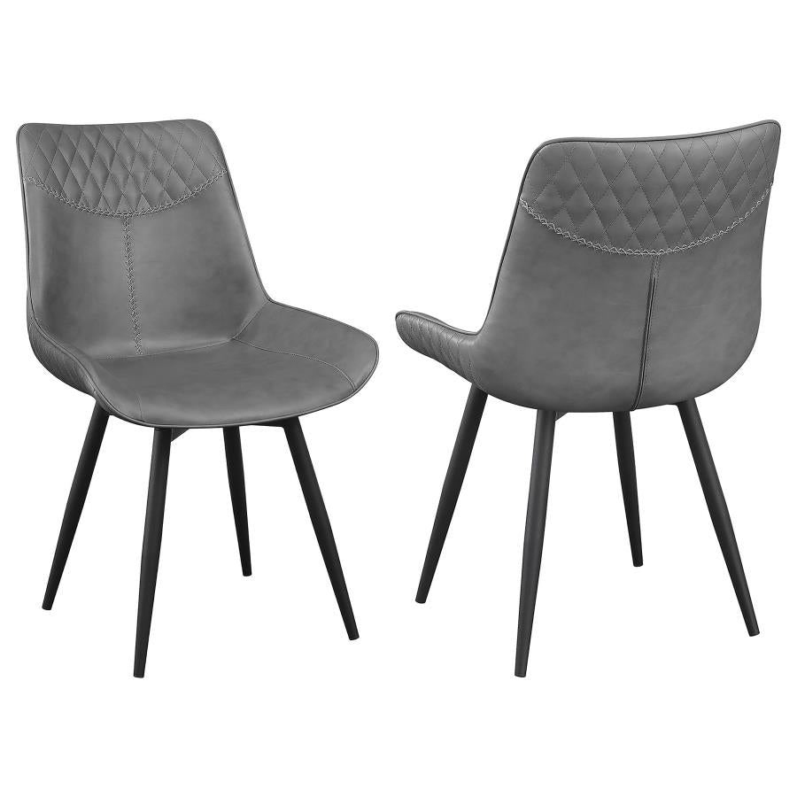 Brassie Upholstered Swivel Dining Side Chair Grey (Set of 2) - 110272