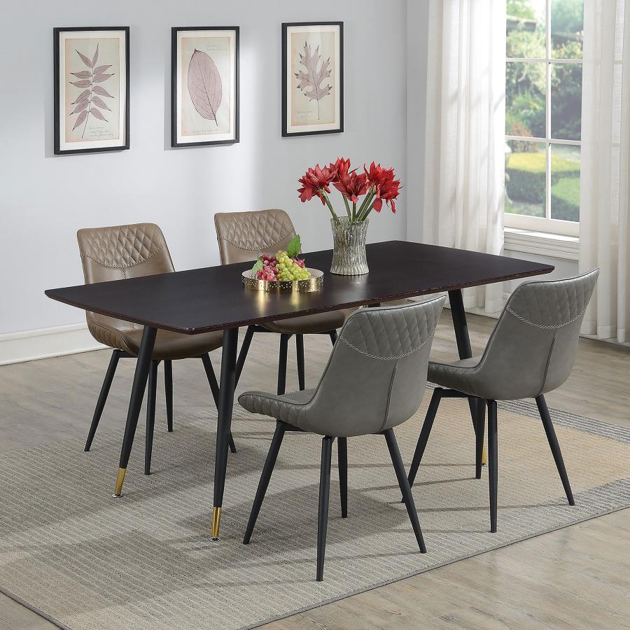 Brassie Upholstered Swivel Dining Side Chair Grey (Set of 2) - 110272