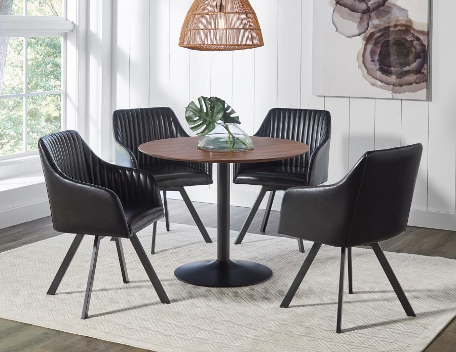 Cora Round 40-inch Wood Top Dining Table Brown Walnut - 110280