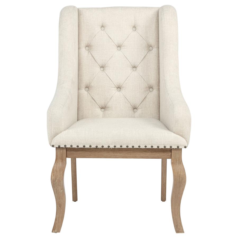 Brockway Upholstered Arm Chair Barley Brown (Set of 2) - 110293